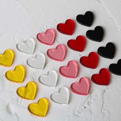 50 PCS 19mm Fashion Resin Acrylic Heart Earring Pendant Connectors DIY Jewelry Findings Wholesale Supply