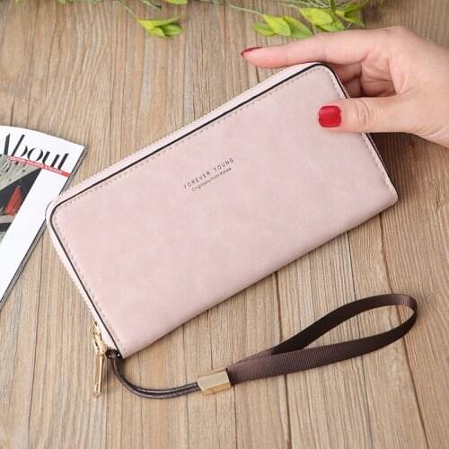Fashion New Frosted Wallet Ladies Pu Leather Long Wallet Korean Version All-Match Ladies Clutch Large-Capacity Wallet