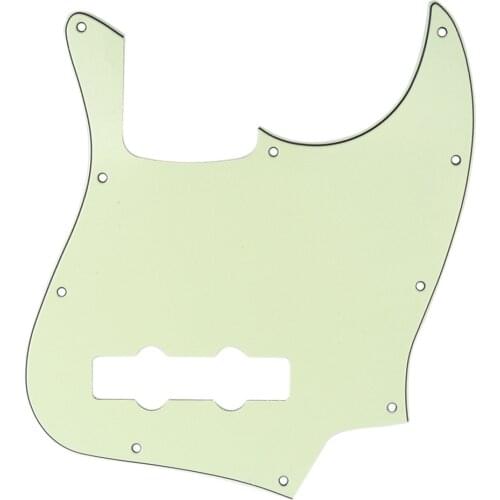 Musiclily 10 Hole J Bass Pickguard for Fender American/Mexican Made Standard Jazz Bass, 3Ply Mint