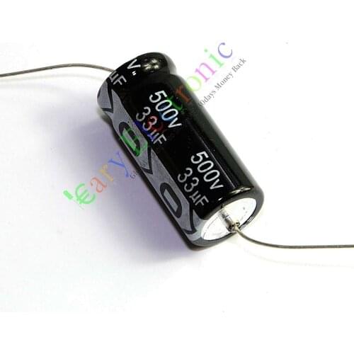 Wholesale and retail 20pc new 500V 33uf 85C New Axial Electrolytic Capacitors tube amp electronics free shipping