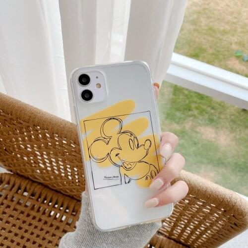 2021 Cartoon Hand-painted Mickey Transparent Silicone Anti-drop Mobile Phone Case for IPhone12, IPhone12Pro, IPhone12Promax