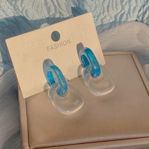 PERMIH Fashion Vintage Female Earrings Korean Geometric Acrylic Earrings For Women Simple Elegant Dangle Earrings Lovely Jewelry