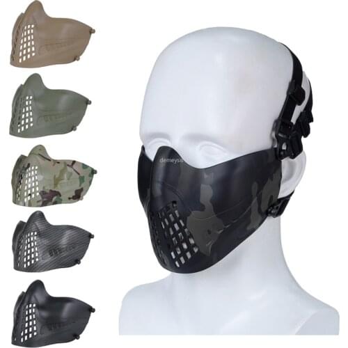 Military Airsoft Half Face Mask Breathable Hunting Shooting Sports Protective Mask Army Tactical Combat Paintball Face Mask