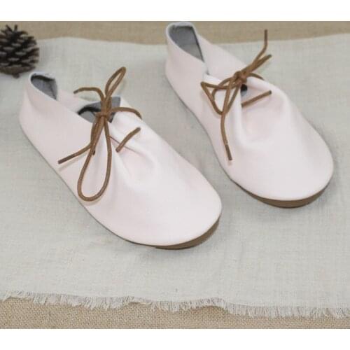 Womens Ladies Female Woman Shoes Flats Mother Shoes Genuine Leather Lace Up Round Toe soft Retro Comfortable drive women shoes