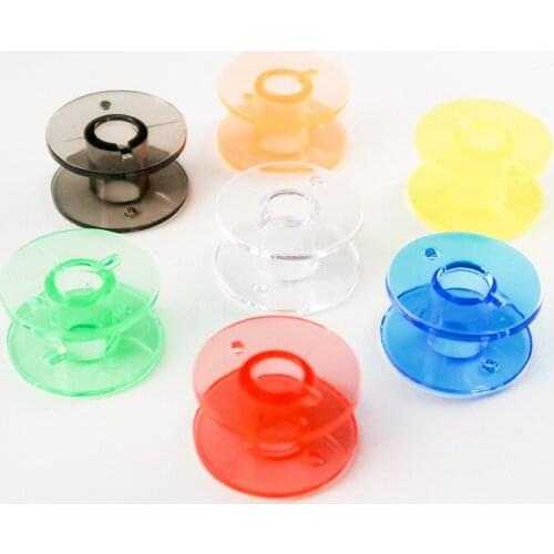 10 pcs Transparent Bobbins Colorful Color Sewing Machine Spools Home Plastic Empty Tool Accessories Universal Threads Bobbin