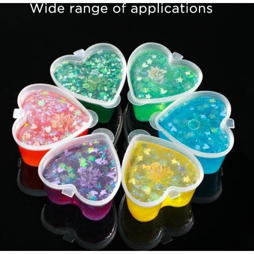 100 Pcs Disposable Plastic Storage Container Heart Shape Sauce Cup Food Box With Lids Pigment Paint Box For Kitchen Accessories