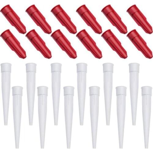 12pcs per Set Caulking Nozzle Pack of 12 Silicone Tube Nozzle Caps - Re-sealable Mastic Cartridge Spare Nozzles Screw Covers