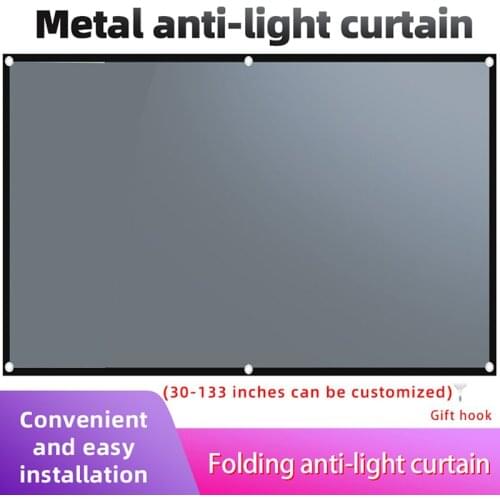 16:9 Metal Anti Light Curtain 110 120 Inches Portable 3D HD Projection Screen Home Outdoor Office Foldable Movie Giant Screen