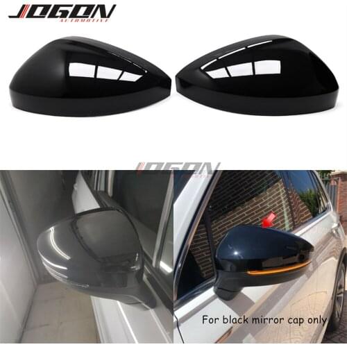 2pcs Replacement Black Caps Shell For Volkswagen VW Tiguan MK2 II R 5N 2017-2020 ABS Side Rear view Mirror Cover Accessories