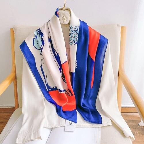 2021 new spring women scarf quality shawl silk fashion scarf headscarf beach sunscreen bag headscarf scarf 90cm*90cm