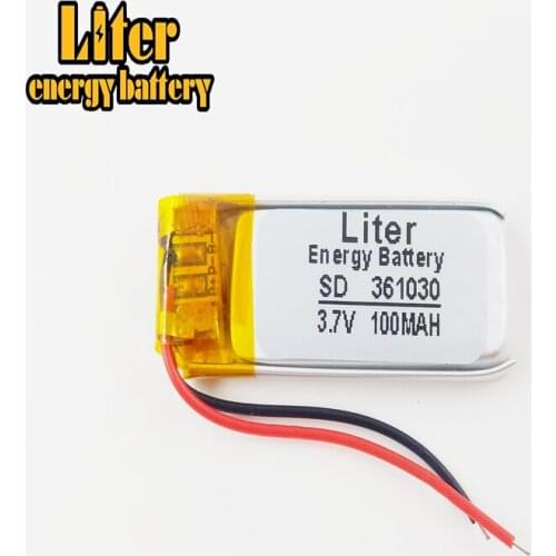 3.7V polymer lithium battery 361030 100MAH 401030 MP3 MP3 Bluetooth headset small toy recording pen 351030