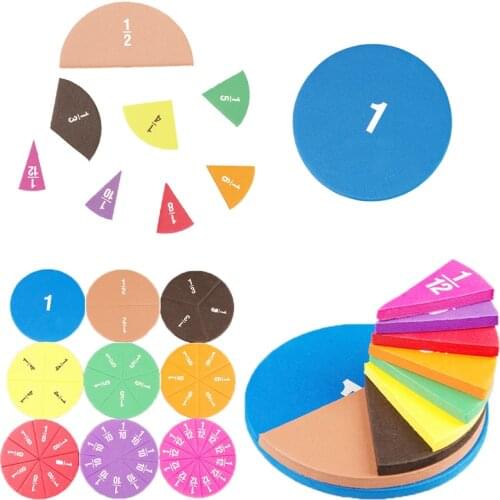 51pcs Circular Fractions Counting Preschool Montessori Education Math Toys Kids Early Education Math Operation Educational Toys