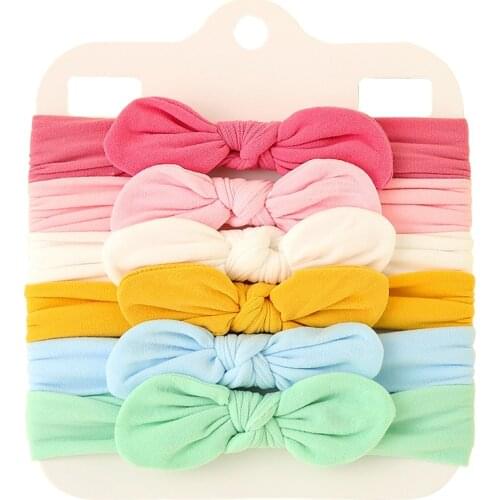 6Pcs/Set Baby Girl Headband Bowknot Newborn Head Bands Hair Bands For Girls Infant Kids Turban Headwear Baby Hair Accessories