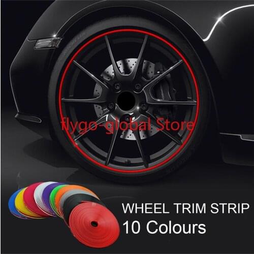 8M/ Roll Rimblades Car Vehicle Color Wheel Rims Protectors Decor Strip Tire Guard Line Rubber Moulding Trim