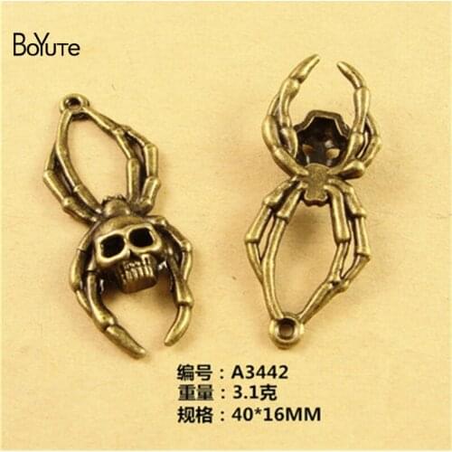 BoYuTe (60 Pieces/Lot) 40*16MM Antique Bronze Plated Zinc Alloy Skeleton Spider Charms Pendant for Jewelry Findings Diy Handmade