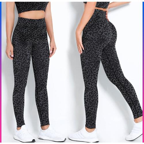 Quick Dry Fitness Leggings Women Printed Leopard Sweat Pants Scrunch Yoga Pants High Waist Capri Pants Women Hip Tights Femme
