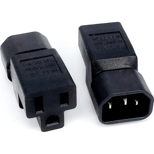 C14-Nema 5-15R AC Power Adapter IEC320 C14 To US 5-15R Connector Converter Male To Female Socket ChassisConversion Plug