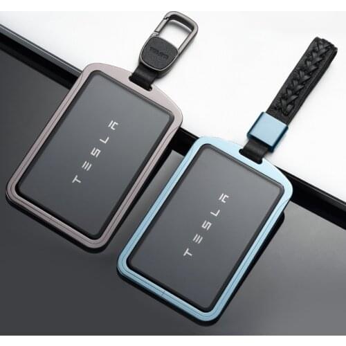Card Case For Tesla Model 3 Y Card Bag Key Chain Shell Aluminium Alloy Protective Prevent Bending Accessories Buckle Clip Rings