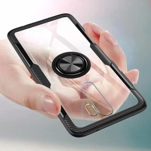For Xiaomi Redmi 9 Case Hard With Ring Stand Magnet Transparent Protective Cover case forxiaomi redmi 9 Redmi9 full cover shell
