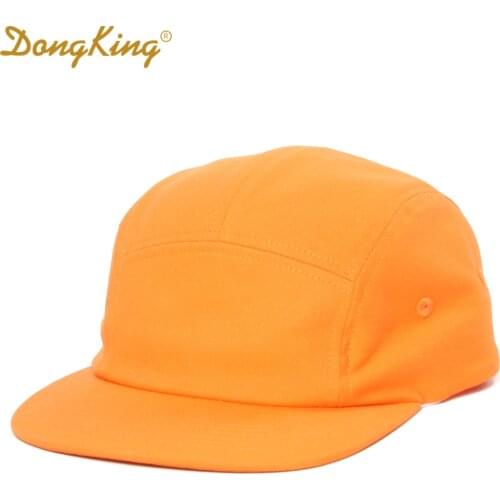 DongKing Classic 5 Panels Cap Short Brim Hat Flat Bill Washed Cotton Camping Hats Solid Soft Low Crown Classic Hats Adjustable