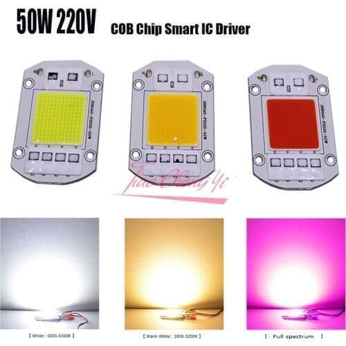 Hot Light Chip 50W 220V 230V Full Spectrum 380nm~780nm Best for Hydroponics Greenhouse Grow DIY for LED Growth Lamp New