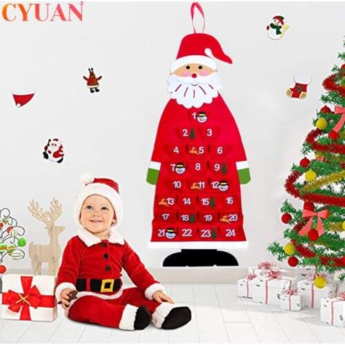 Santa Claus Advent Calendar Navidad 2021 Christmas Countdown Calendar Hanging Xmas Home Decoration New Year 2022 Christmas Gifts