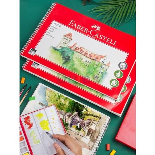 Faber-Castell Watercolor Book, 16K Water Soluble Oil Color Lead Painting Paper, Coarse Grain Paper, Super Easy To Carry