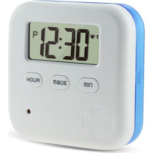 Storage box Dust-proof Separated Pill Organizer Pill Box Case Electronic Timer Alarm Clock Reminder Medicine Storage Dispenser