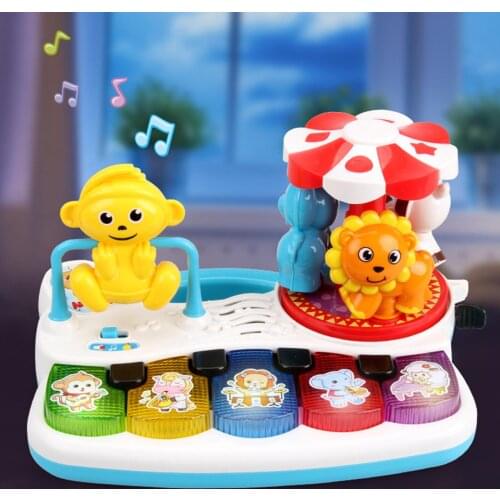 Animal Shape Multifunctional Musical Carousel Piano Educational Toy Kids Gift