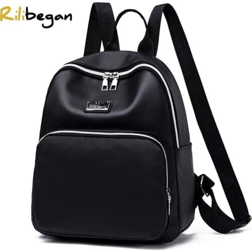 Fashion Black Women Backpack High Quality Waterproof Nylon Cute Backpack for Women Large Capacity Travel Bag for Teenager Girl
