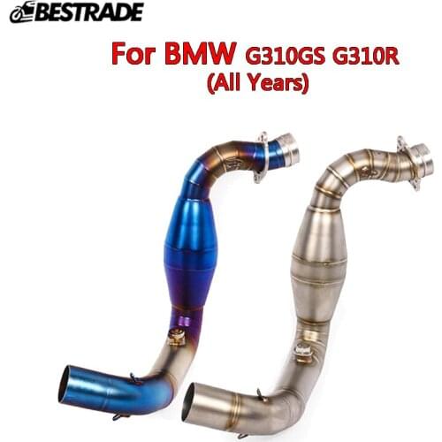 Motorcycle Middle Pipe For BMW G310GS G310R All Years Exhaust Mid Link Connect Tube Stainless Steel Tube Slip On 51mm Mufflers