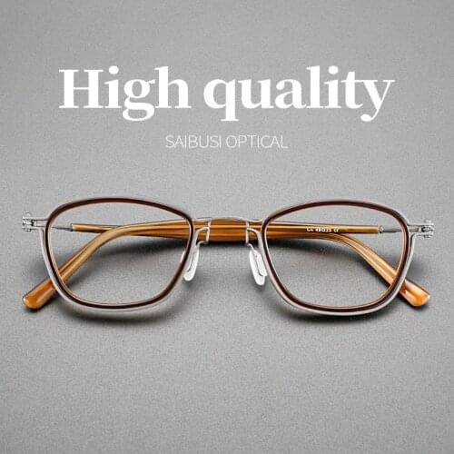 2021 new acetate glasses frame men women vintage titanium square optical eyewear Myopia reading prescription eyeglasses