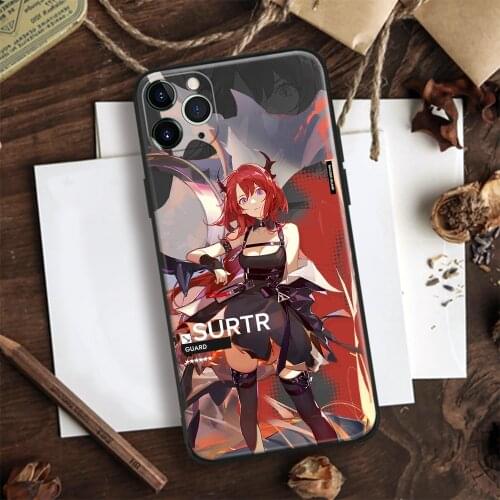 Surtr Arknights Soft Silicone Tempered Glass Phone Case Cover Shell For IPhone SE 6 6s 7 8 Plus X XR XS 11 12 Mini Pro Max