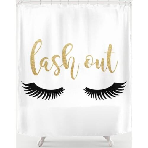 Lash Out Shower Curtain Waterproof Polyester Fabric 72 x 78 inches Set with Hook Shower Curtains Bathroom Curtain