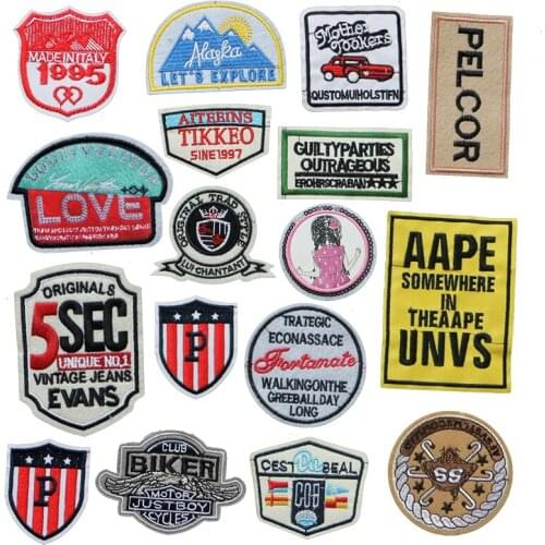 Shield English Girl Logo Ironing And Sewing Patch Fabric Embroidery Patch Clothing Stripe DIY Clothing Sticker Decal