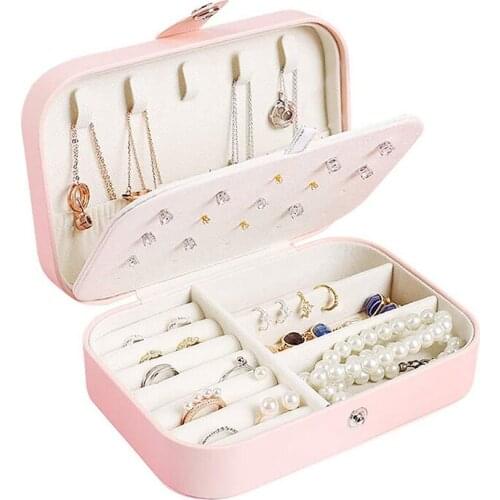 2021 Jewelry Organizer Display Travel Jewelry Case Boxes Travel Portable Jewelry Box Leather Storage Organizer Earring Holder