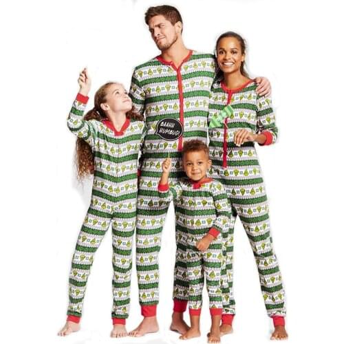 Family Matching Striped Pajamas Set Christmas Clothing Mommy Dad and Me Sleepwear Father Mother Kids Baby Family Look Clothes