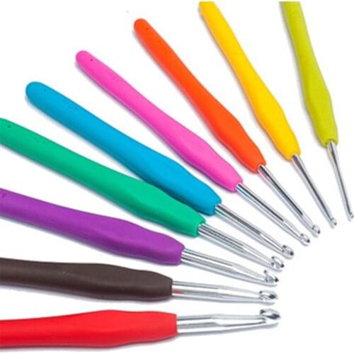 Durable Aluminium Crochet Needle Sweater Knitting Needles Crochet Hook DIY Handcraft Weave Tool Color Random Delivery