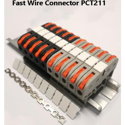 Wire Connector PCT-211 Din Rail Quick Connection Terminal Press Wire Splicing Connector Instead Of UK Terminal Block