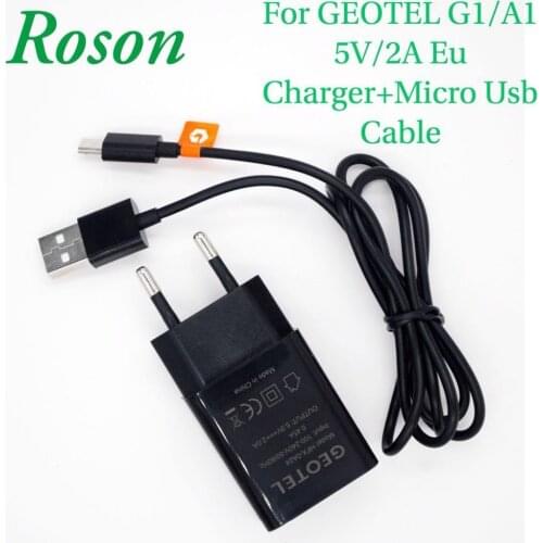 Roson for Original GEOTEL Charger 5V/2A Eu Wall Adapter 100CM Micro USB Cable is Suitable for GEOTEL/ g1/a1