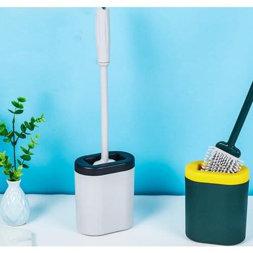 Silicone Toilet Brush Silicone Flex Toilet Brush With Holder Wash Brushes Wall-mounted Bathroom Toilet Cleaner U3