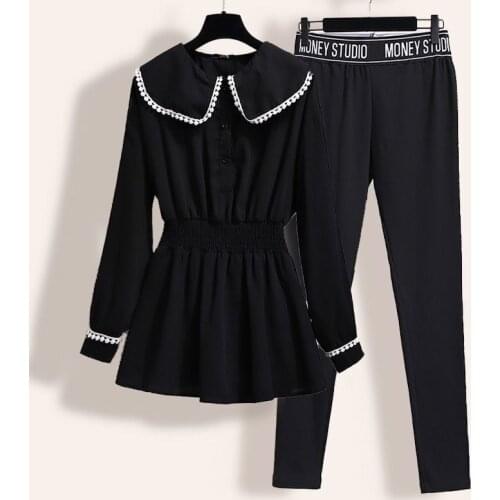 4XL Tracksuits Women Elegant Two-Pieces Suit Sets 2021 Spring Autumn Female Stylish Plus Size Coat & Pant Sets Joggers Women