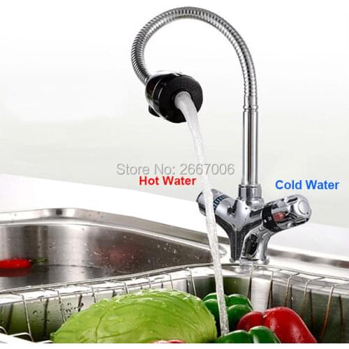 Free Shipping Flexiable 360 degree Faucet Pull Out Thermostatic Kitchen Sink Faucet Temprature Adjust Mixer Valve taps ZR986