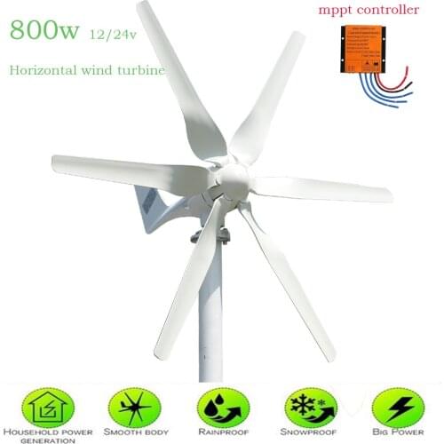 Free Energy 3/5/6 Blades Wind Turbine Generator 400w 600w 800w 12v 24v High Efficient For Home Yacht Farm Low Wind Speed Start