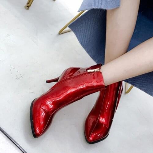 Big Size 9 10 11 12 boots women shoes ankle boots for women ladies boots shoes woman winter Pointed pure color