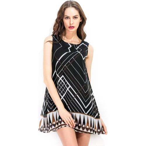 2017 plaid dresses Fashion Casual Summer Office Ladies Black Checks Flared Shirt Dress Robes Female Bohemian Beach Dress