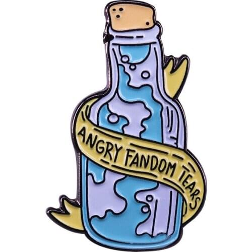 Angry Fandom Tears Hard Enamel Pins Collect Creativity Bottle Metal Cartoon Brooch Backpack Hat Bag Collar Lapel Badges