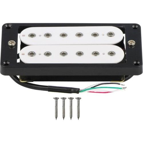 FLEOR Humbucker Pickup Guitar Bridge Pickup Ceramic Magnet White with Black Flat Frame