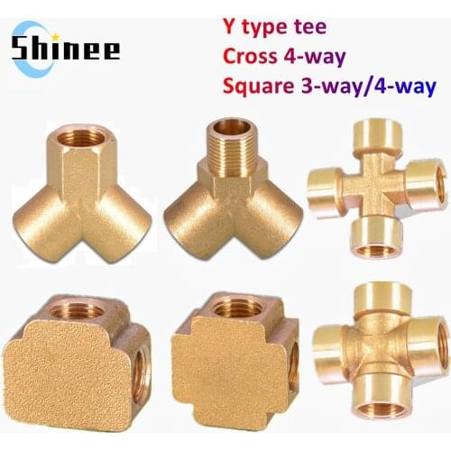 1/8 1/4 1/2 3/4 BSP Female Male Thread Tee/Cross/Square Type Reducing Copper Butt joint Adapter Adapter Coupler Brass Fittings