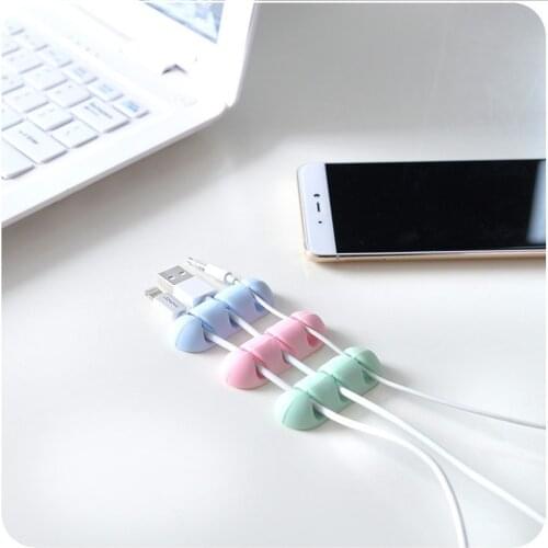 2pcs Self Stick Headphone Headset Wire Wrap Cord Winder Organizer Cable Collector Silica Bobbin Winder Wrap Cord Office Tool